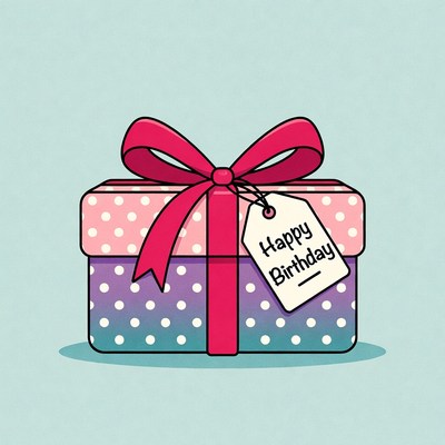 Pink Birthday Gift with Bow