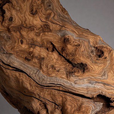 Close-up Olive Wood Grain Texture