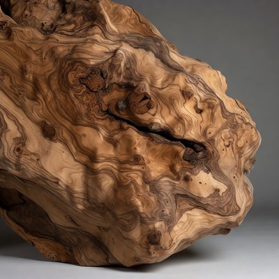 Close-up of burl wood texture