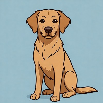 Cute Golden Retriever Puppy Illustration