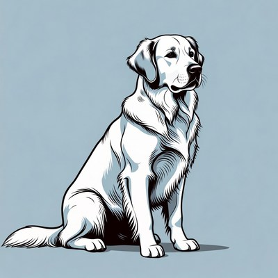 White Labrador Retriever sitting