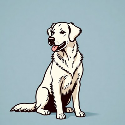 White Labrador Retriever illustration