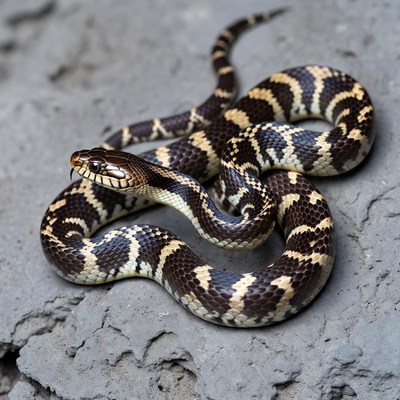 Black and White Milk Snake on Rock