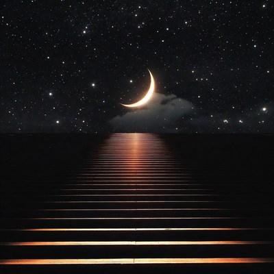 Stairway Leading to Crescent Moon