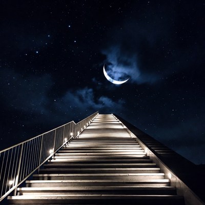 Stairway Leading to Crescent Moon