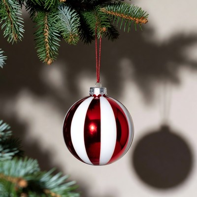 Red White Striped Christmas Ornament