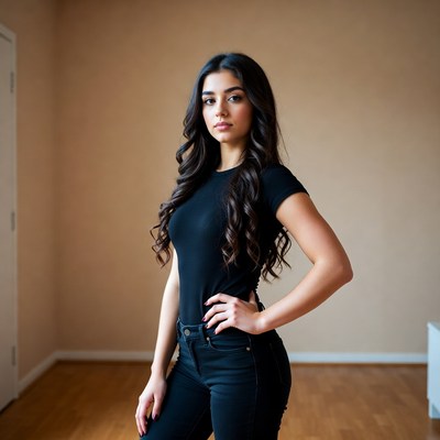 Young Middle Eastern woman posing confidently