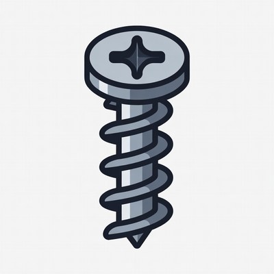 Silver Phillips Head Screw Illustration