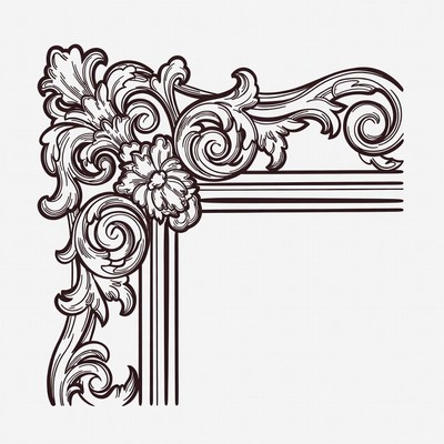 Ornate Floral Frame Corner