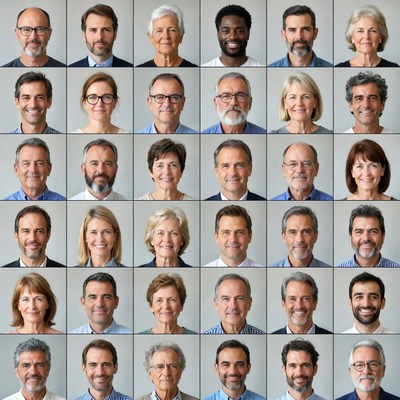 Diverse Group Headshots Grid