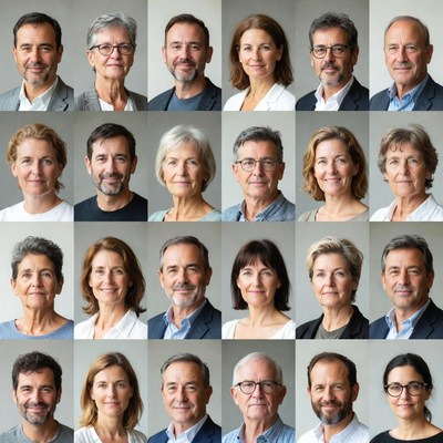 Grid of Diverse Senior Portraits