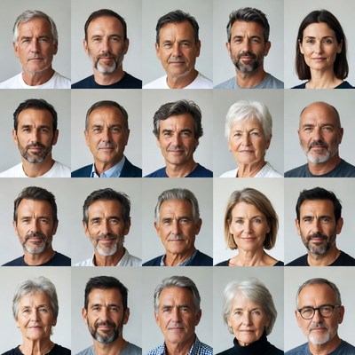 Grid of Diverse Senior Portraits
