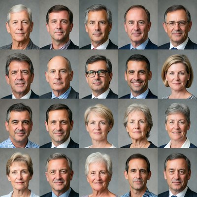 Group of Professional Men and Women Headshots