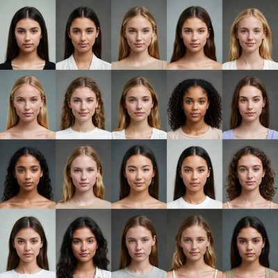 Diverse Young Women Headshots Grid