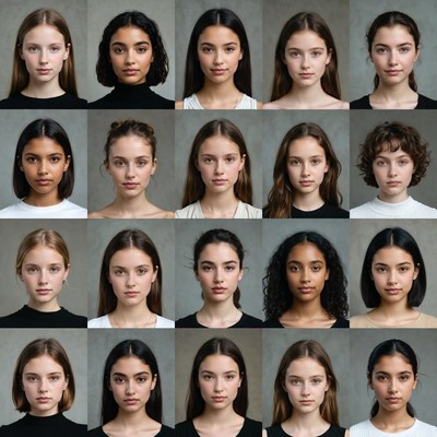 Diverse Young Women Headshots Grid