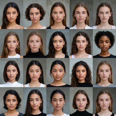 Diverse Young Women Headshots Grid
