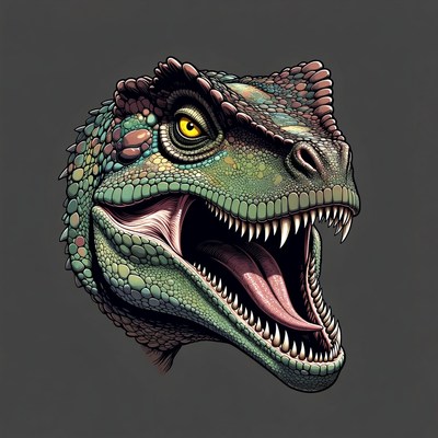 Roaring T-Rex Dinosaur Head