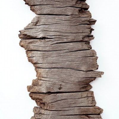 Stacked Driftwood on White Background