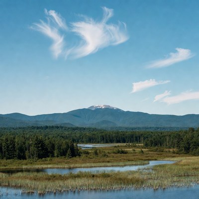 Mount Katahdin Snow-Capped Summit Landscape