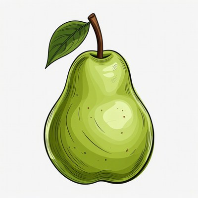 Green pear illustration