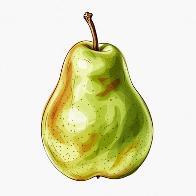 Green pear illustration