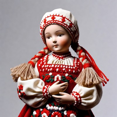Russian girl doll in traditional dress
