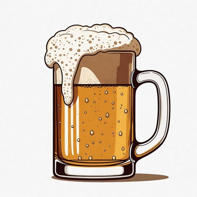 Beer mug with foam