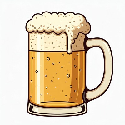 Foamy Beer Mug Illustration