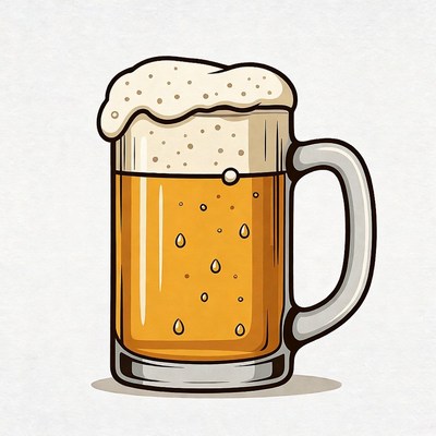 Beer mug with foam