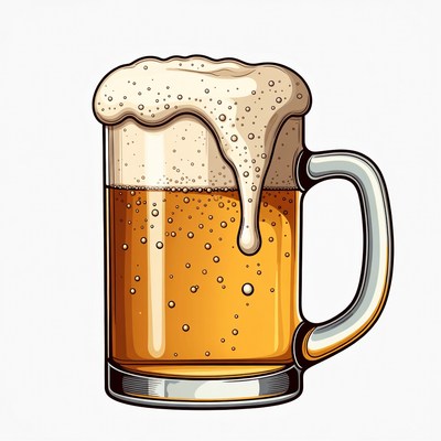 Foamy Beer Mug Illustration