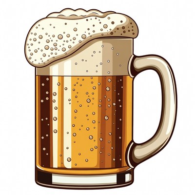 Foamy Beer Mug Illustration