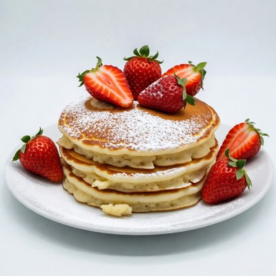 Pancakes with Strawberries