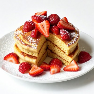 Pancakes with Strawberries