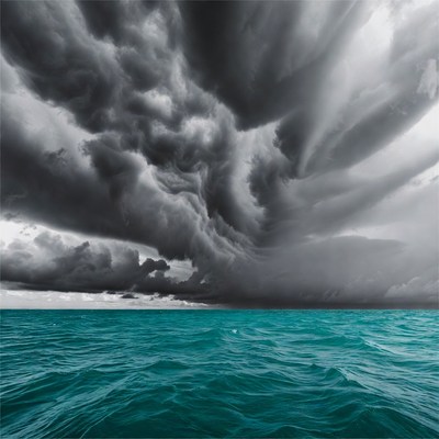 Dark Storm Clouds over Ocean