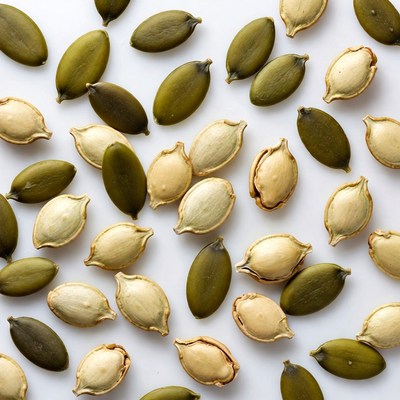 Pumpkin Seeds on White Background