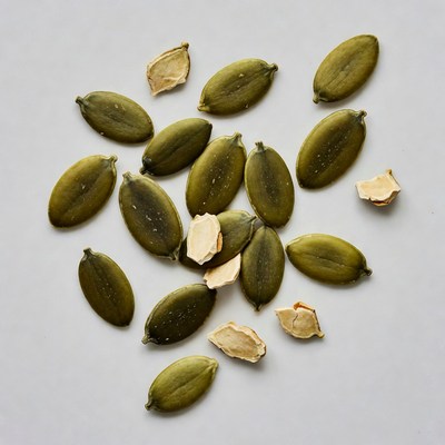 Pumpkin Seeds on White Background