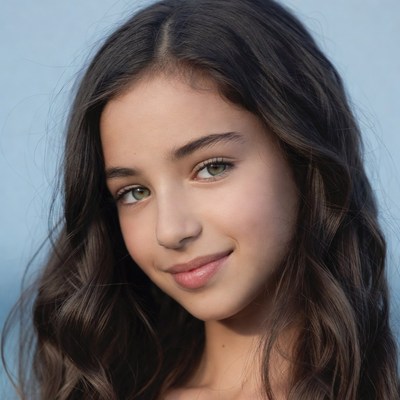 Young girl with green eyes smiling