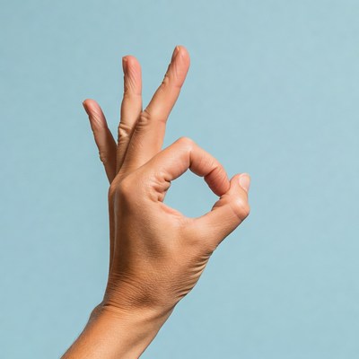 Hand making OK sign