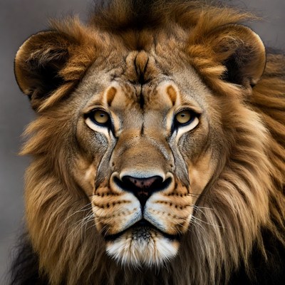 Close-up lion face