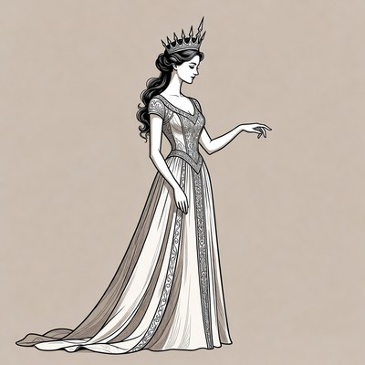 Elegant woman in gown with crown