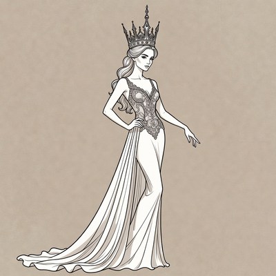 Blonde woman wearing crown and gown