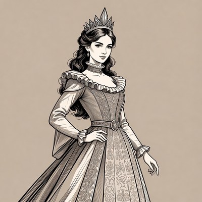 Princess in ornate gown and crown