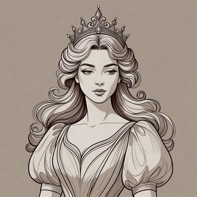 Beautiful woman wearing golden crown