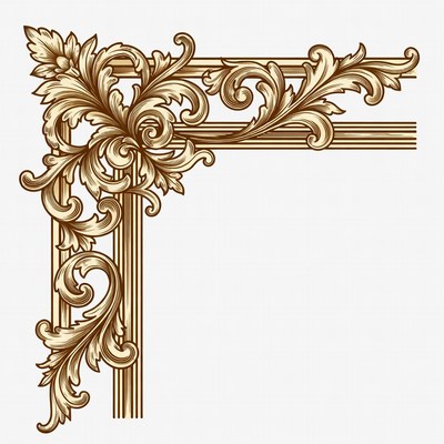 Gold Ornate Corner Border Design