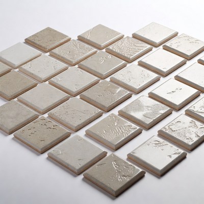 Beige Textured Ceramic Tiles Grid