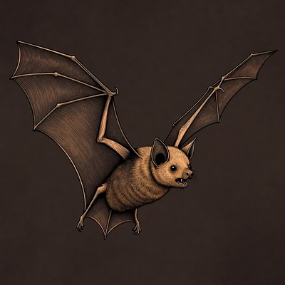 Flying bat illustration