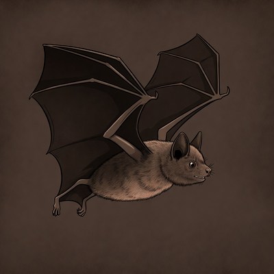 Flying bat illustration