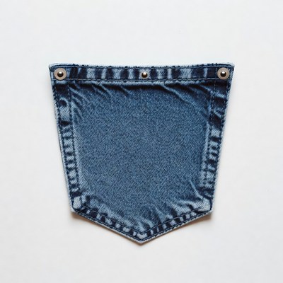 Blue Jeans Pocket Isolated