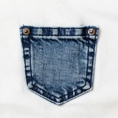 Blue denim jeans pocket