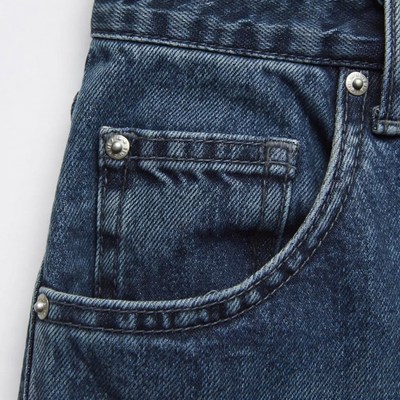 Closeup of Blue Denim Jeans Pocket
